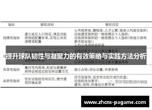 提升球队韧性与凝聚力的有效策略与实践方法分析 提升球队韧性与凝聚力的有效策略与实践方法分析